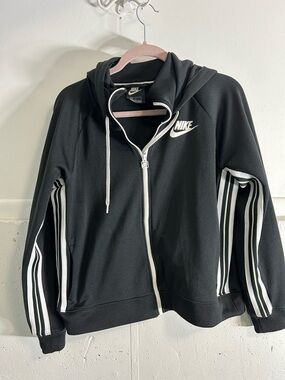 Nike Black Hoodie with White Trim